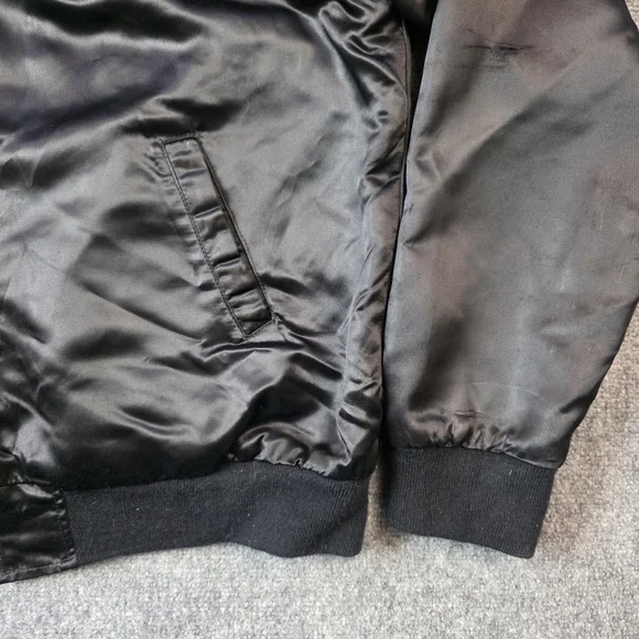 Vtg 80s 90s Disney Channel Mickey Mouse Satin Bomber Jacket XL USA Retro - Picture 10 of 13